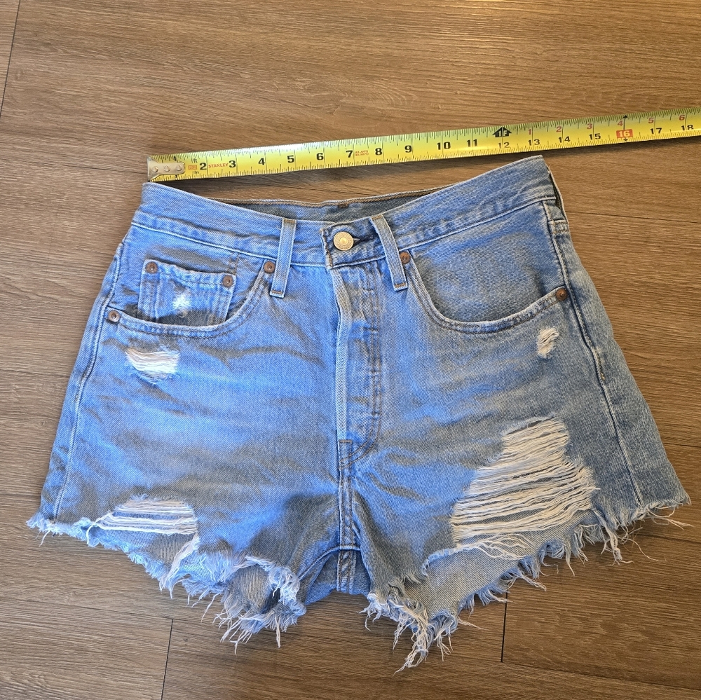 Levi's Blue Jean Shorts Distressed Cut-Off Style
